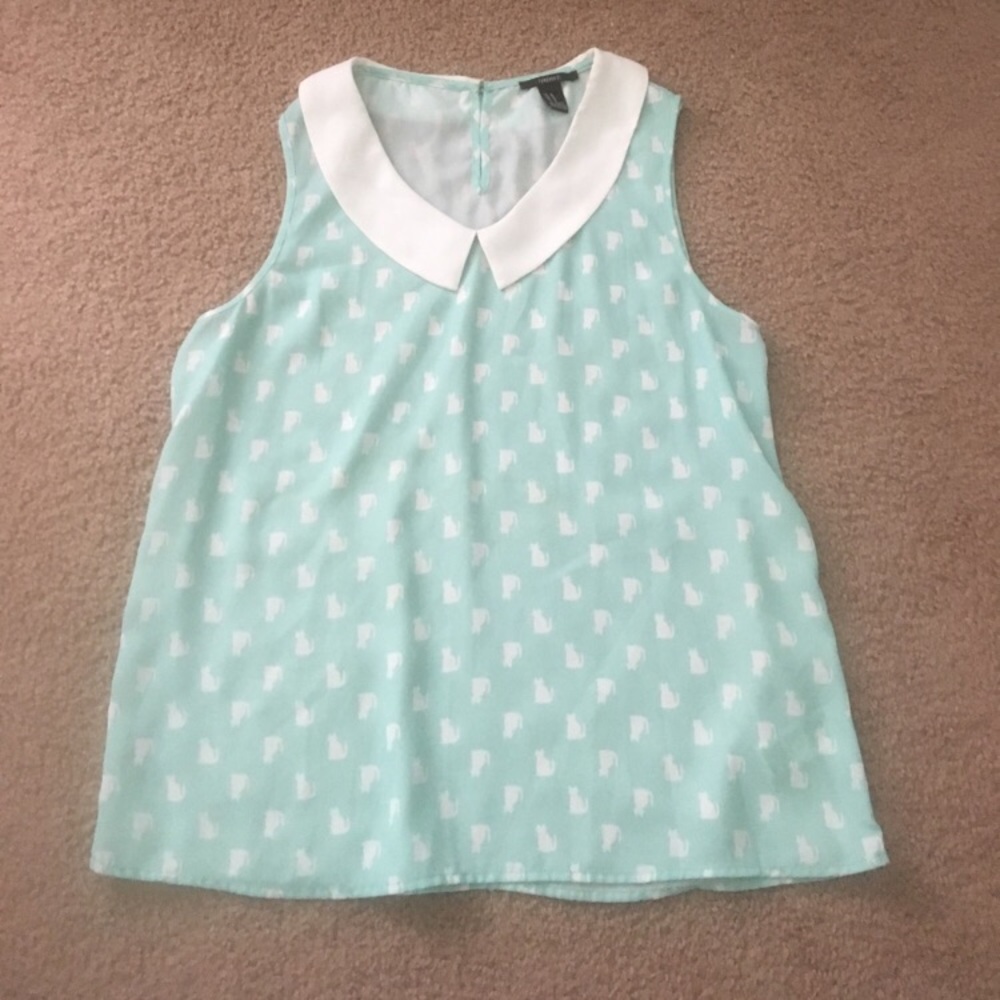 Forever 21 sleeveless Cat Blouse